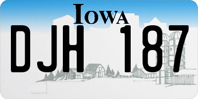 IA license plate DJH187