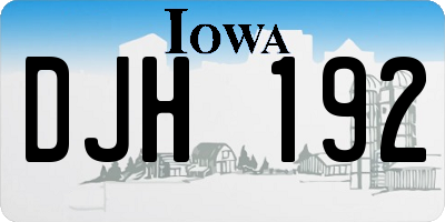IA license plate DJH192