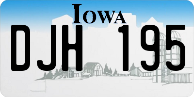 IA license plate DJH195