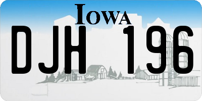 IA license plate DJH196