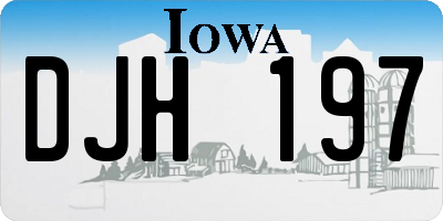 IA license plate DJH197