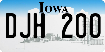 IA license plate DJH200