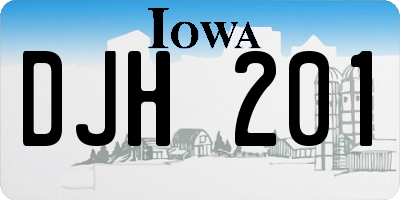IA license plate DJH201