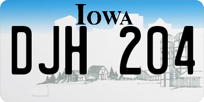 IA license plate DJH204