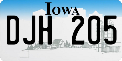 IA license plate DJH205