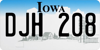 IA license plate DJH208
