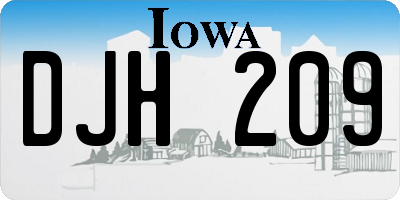 IA license plate DJH209