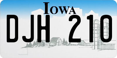 IA license plate DJH210