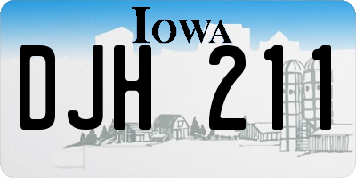 IA license plate DJH211
