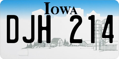 IA license plate DJH214
