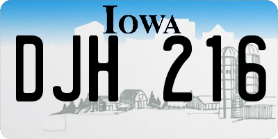 IA license plate DJH216