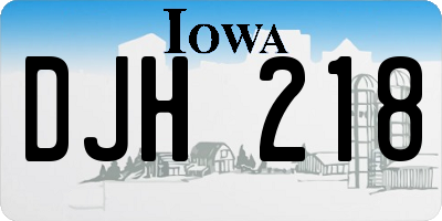 IA license plate DJH218