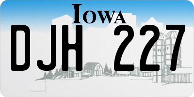 IA license plate DJH227