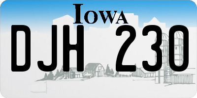IA license plate DJH230