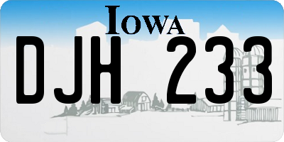 IA license plate DJH233