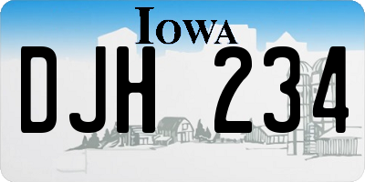 IA license plate DJH234