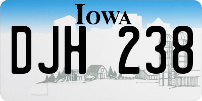 IA license plate DJH238