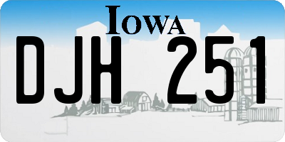 IA license plate DJH251