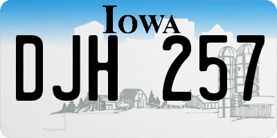 IA license plate DJH257