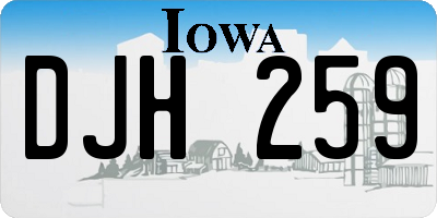 IA license plate DJH259