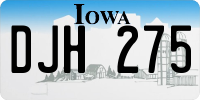 IA license plate DJH275