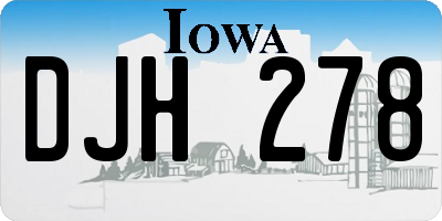IA license plate DJH278
