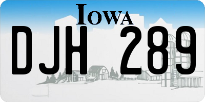IA license plate DJH289