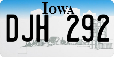 IA license plate DJH292