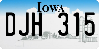 IA license plate DJH315