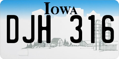 IA license plate DJH316
