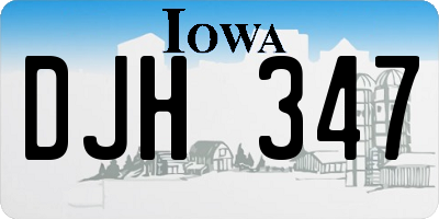 IA license plate DJH347