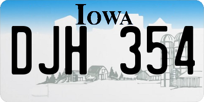 IA license plate DJH354