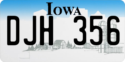 IA license plate DJH356