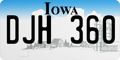 IA license plate DJH360