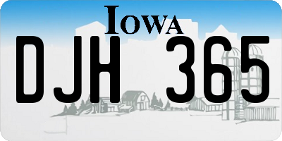 IA license plate DJH365