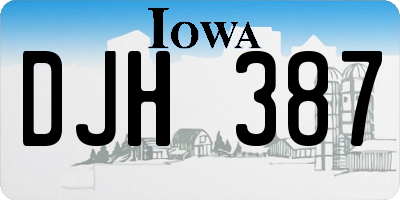 IA license plate DJH387