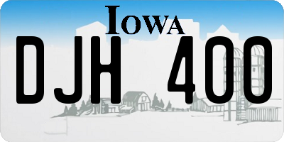 IA license plate DJH400