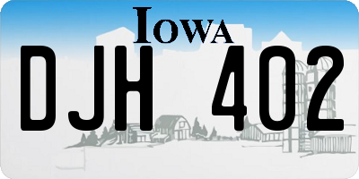 IA license plate DJH402