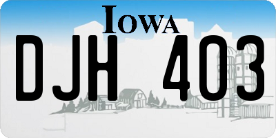 IA license plate DJH403