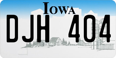 IA license plate DJH404
