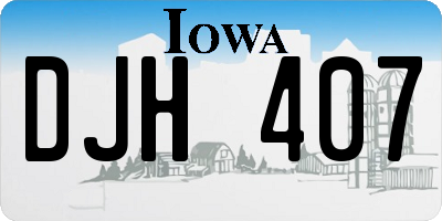 IA license plate DJH407