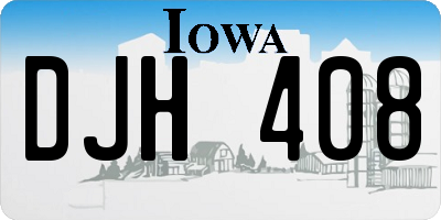 IA license plate DJH408