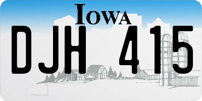 IA license plate DJH415