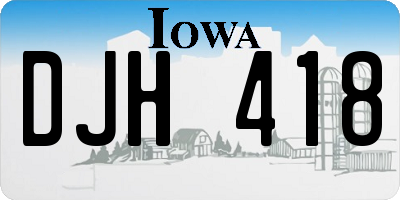 IA license plate DJH418