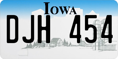 IA license plate DJH454