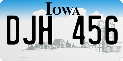 IA license plate DJH456