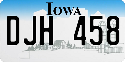 IA license plate DJH458