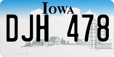 IA license plate DJH478