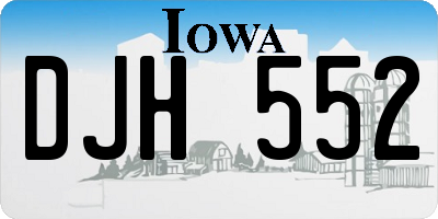 IA license plate DJH552
