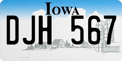 IA license plate DJH567